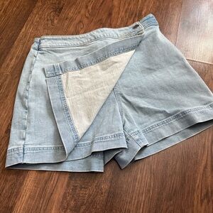 LOFT Light Blue Denim Skort Shorts